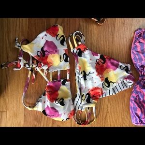 Flamingo reversible bathing suit